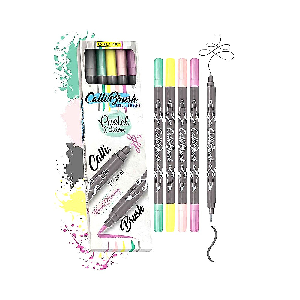 Online Brush-Pen Set Calli Brush 5er Set Pinselstifte für Handlettering