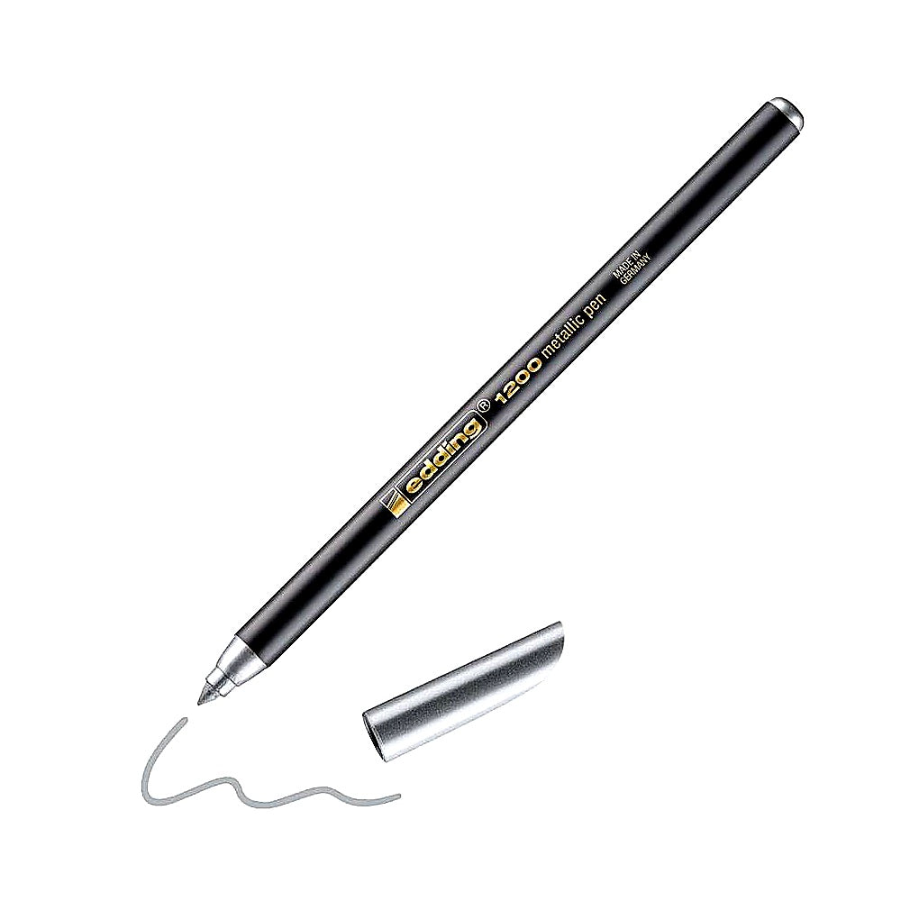 Edding 1200 Colorpen metallic silber, Fasermaler metallic, Schule & Kreativ