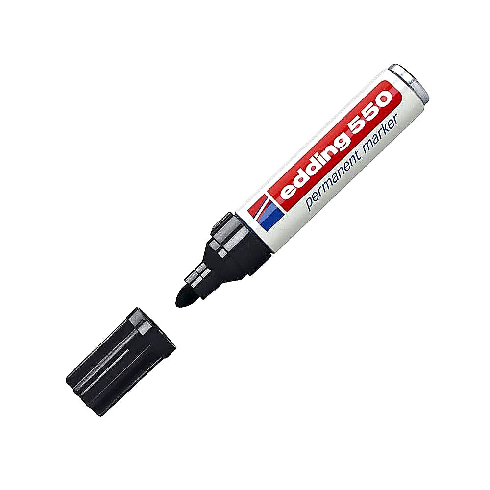 Edding 550 Permanentmarker, Rundspitze 3–4 mm, wasserfest, schnelltrocknend
