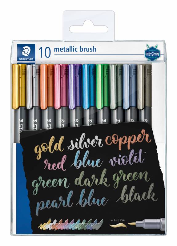 Staedtler Metallic Brush Marker 10er Etui Metallic Brush Stifte Handlettering