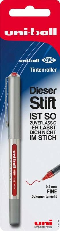 Uni Ball 148198 Tintenroller Eye UB 157 fine 0.4mm rot 1 Stück