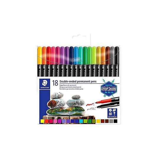 Staedtler Doppelfasermaler permanent Klarfaltetui doppelseitig Permanentmarker