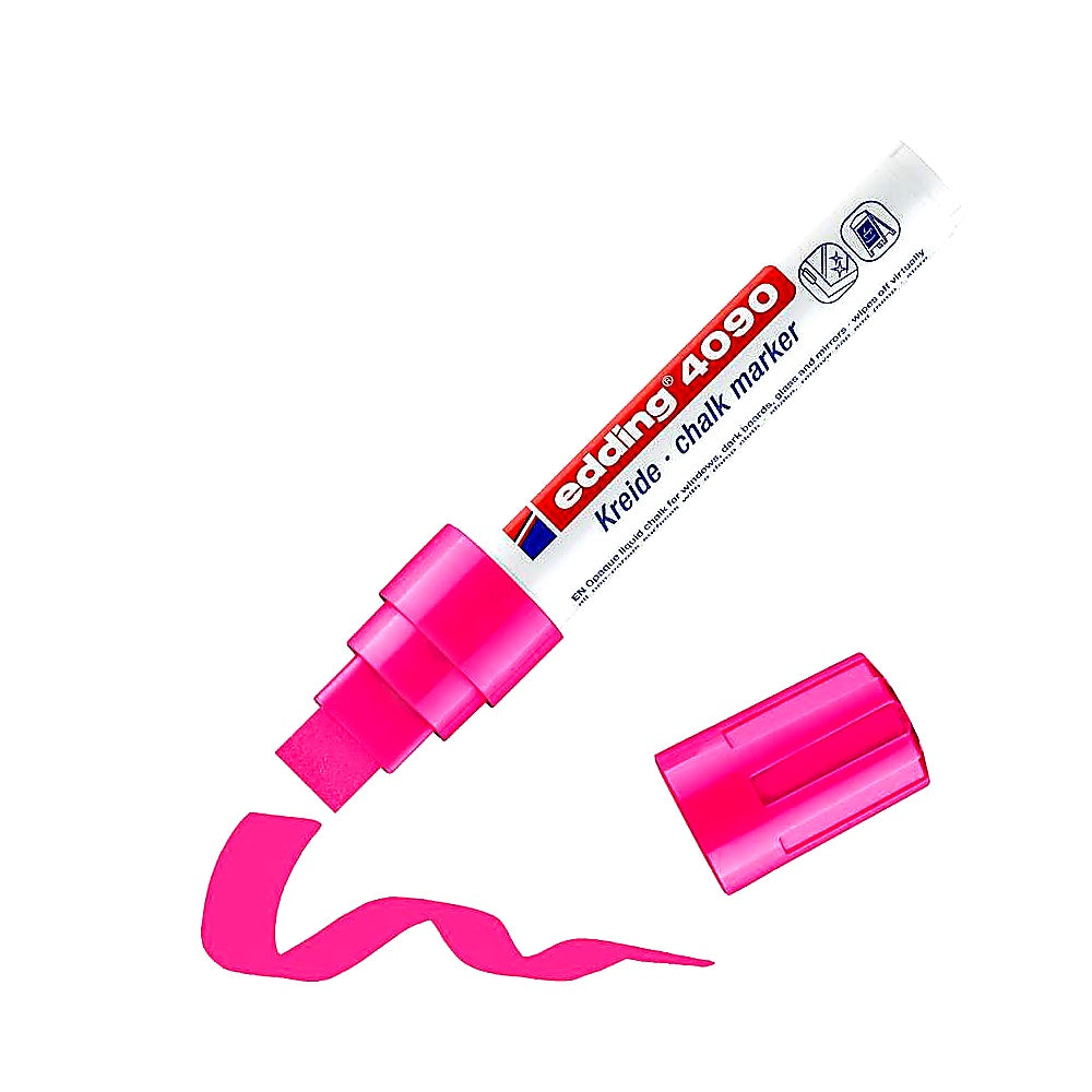 Edding 4090 Kreidemarker, Keilspitze 4–15mm, abwischbar, Fenster & Tafel