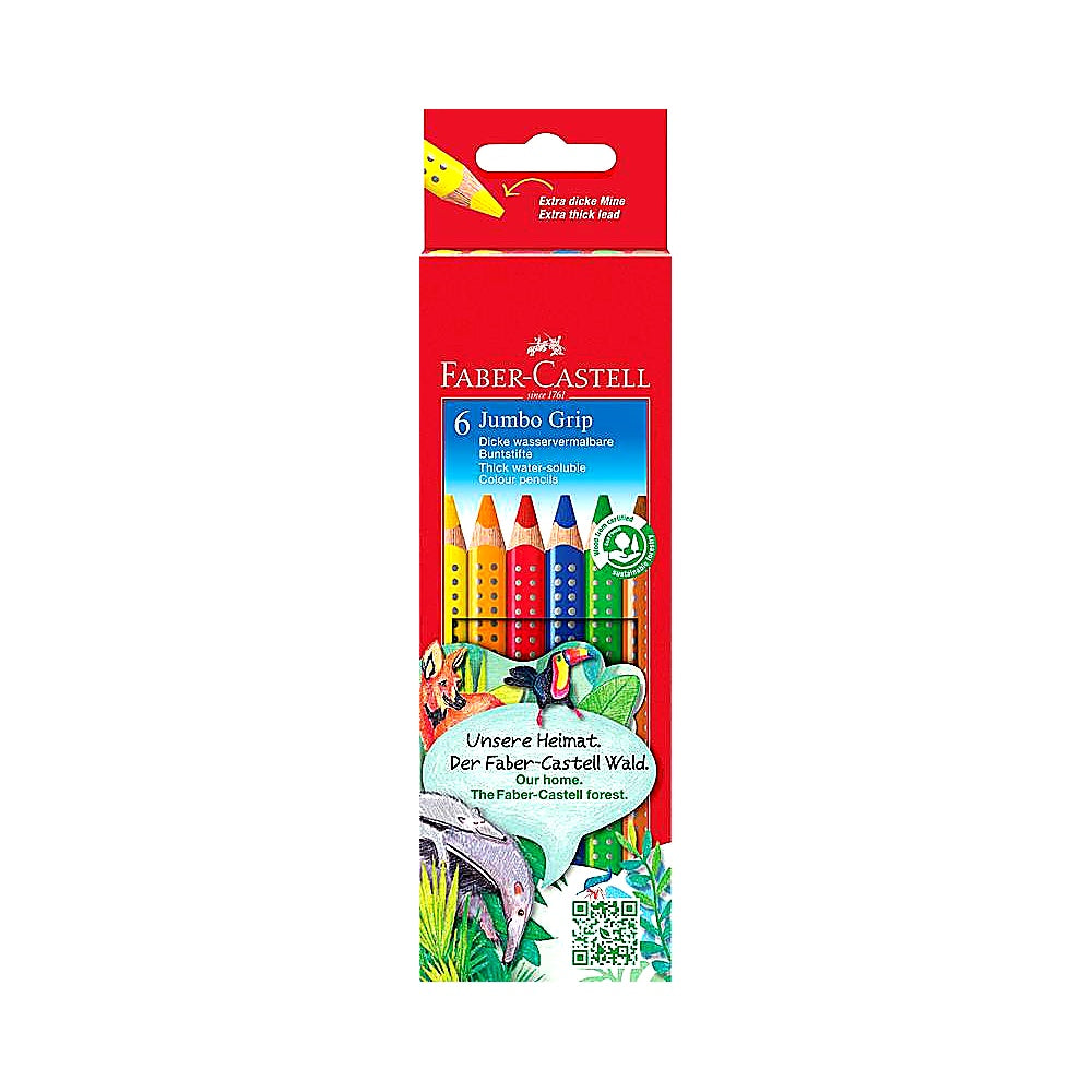 Faber Castell Jumbo Grip Buntstiftset 6-teilig, Farbstifte groß