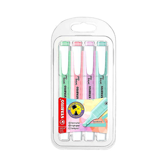 STABILO swing cool Pastel 4er Set Minzgrün rosiges Rouge Lila Türkis