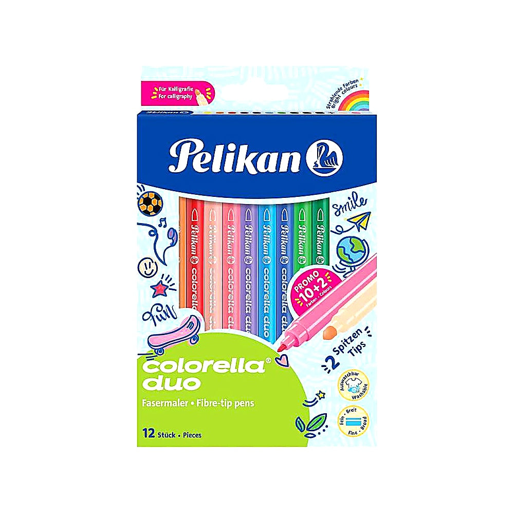 Pelikan Faserschreiber Colorella Duo C407 12 Stück doppelseitige Malstifte