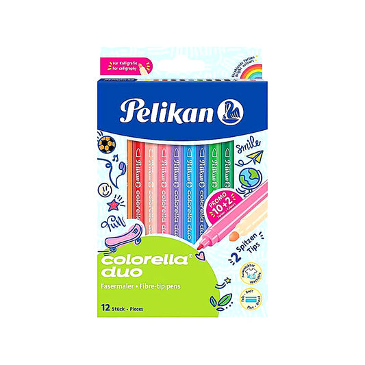 Pelikan Faserschreiber Colorella Duo C407 12 Stück doppelseitige Malstifte