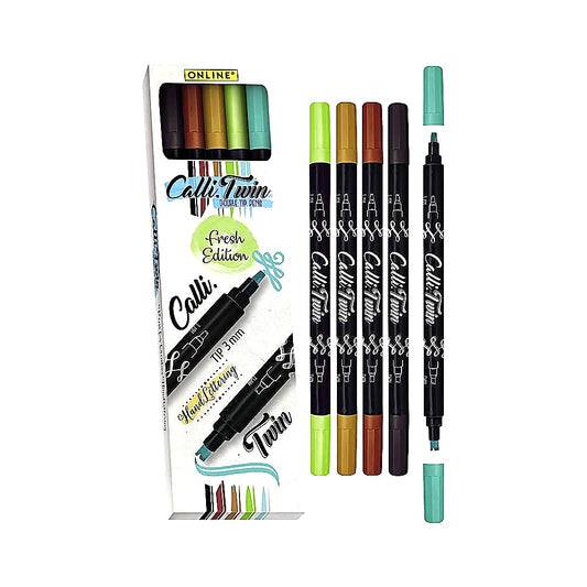 Online Calli Twin Fresh Double Line Pen 5er Set für kreative Doppellinien-Effekte