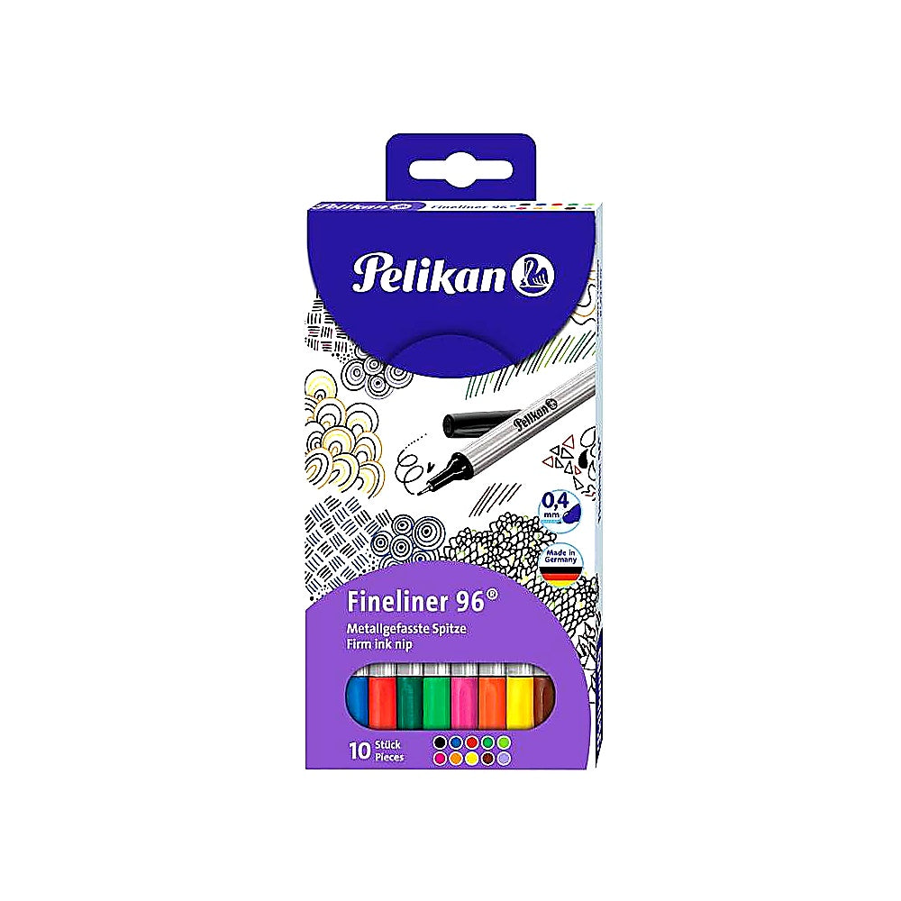 Pelikan Fineliner 96 10er Etui Gemischt bunte Farben für Schule Büro Zeichnen