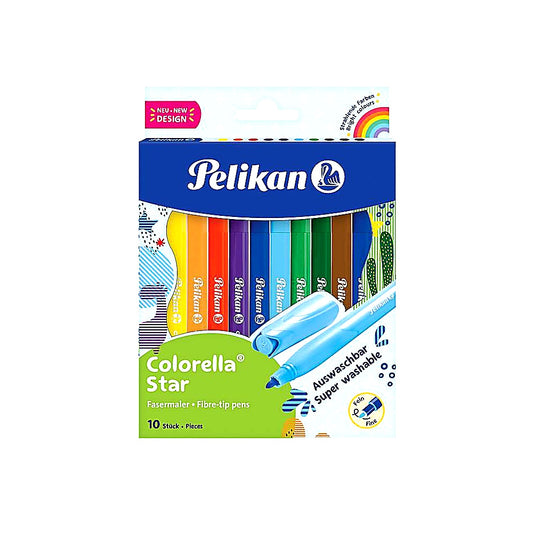Pelikan Fasermaler Colorella Star C302 10 Farben Gelb Rot Malen Schule