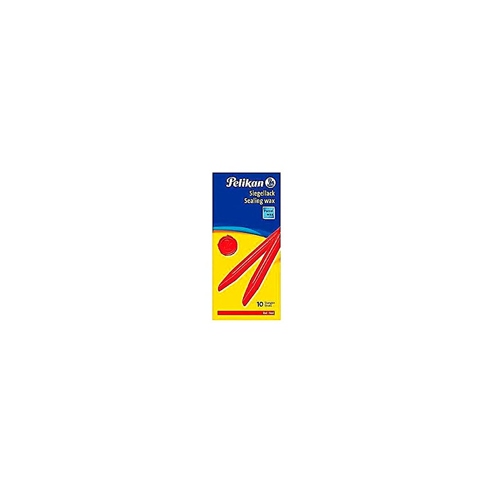 Pelikan Siegellack Rot 10 Sticks Glänzend Innen Papier Wachs Schachtel