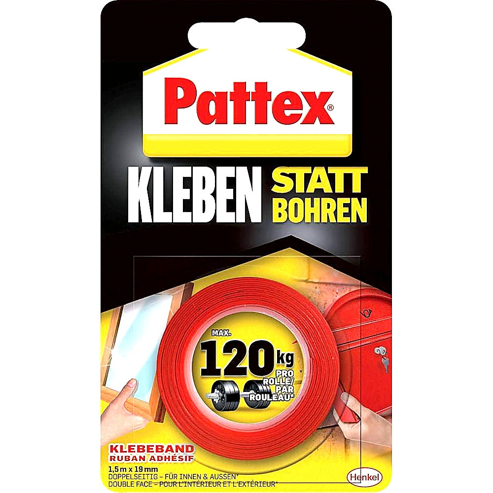 Pattex Kleben statt Bohren Klebeband extra starkes doppelseitiges Klebeband