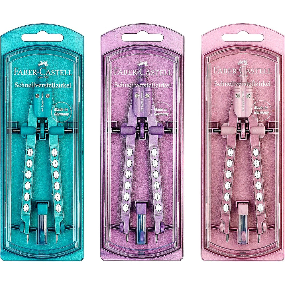 Faber Castell Schnellverstellzirkel Girls 2021, Schulzirkel Mädchen