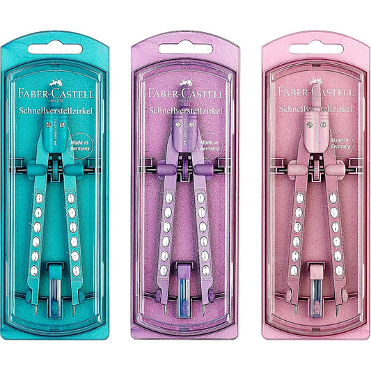 Faber Castell Schnellverstellzirkel Girls 2021, Schulzirkel Mädchen