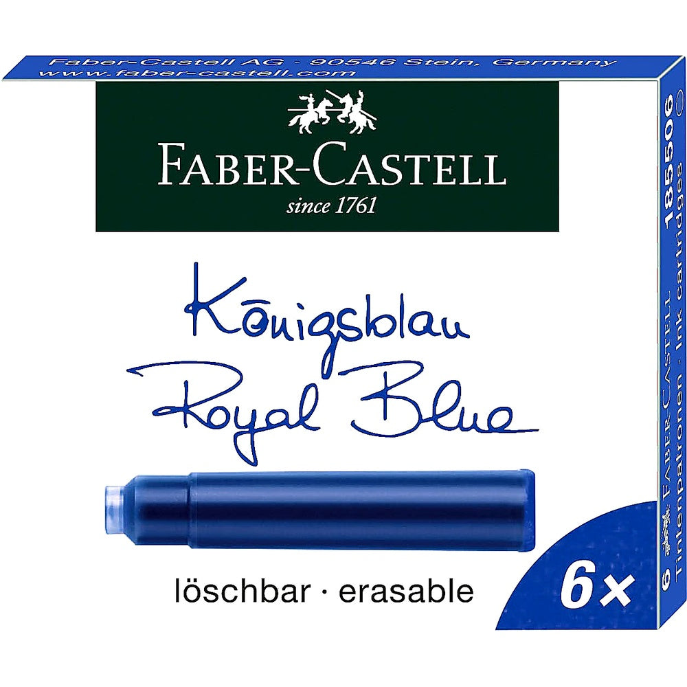 Faber-Castell 185506 - Tintenpatronen Standard 6 Stück Königsblau