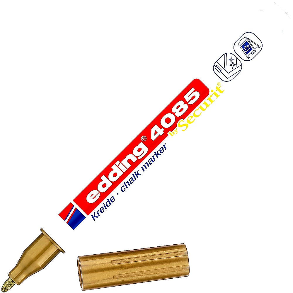 Edding 4085 Kreidemarker, Rundspitze 1–2mm, abwischbar, Fenster & Tafel