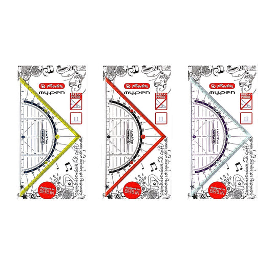 herlitz Geometriedreieck 16 cm farbig sortiert (keine Farbauswahl möglich!) 1