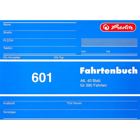 Herlitz Fahrtenbuch A6 40 Blatt 1 Stück (1 DIN A6)