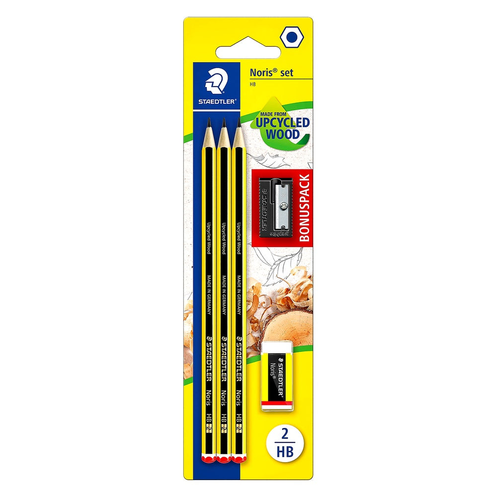 STAEDTLER Bleistifte Noris HB sechskant Set 3 unglaublich bruchfesten