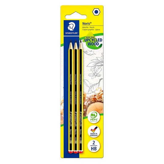 STAEDTLER Bleistift Noris 120 Made from Upcycled Wood Härtegrad HB Rutschfeste
