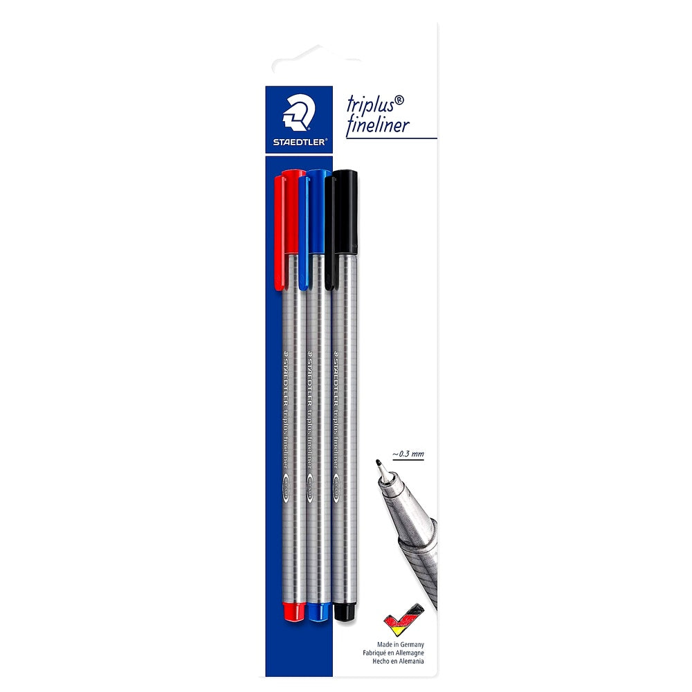 STAEDTLER 334-S BK3 Fineliner triplus sortiert 3 ST dreikant 0.3 mm Blisterkarte