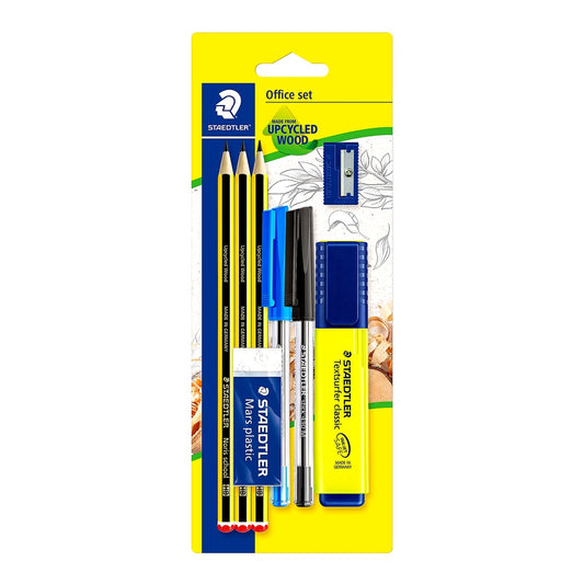 STAEDTLER Office Set 3 Bleistifte 2 Kugelschreiber 1 Marker 1 Radierer 1