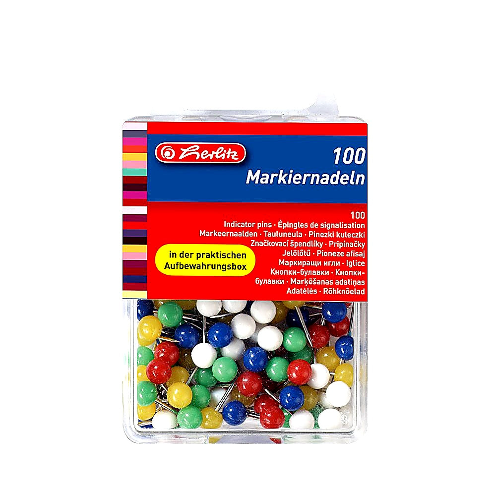Herlitz 8770356 Markiernadel 17 x 6 mm Kopf 100er Box