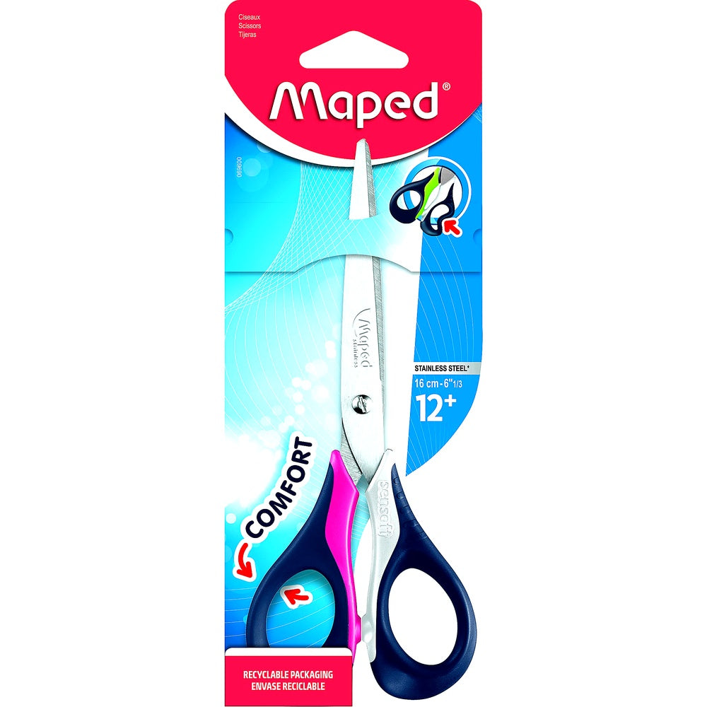 Maped Schulschere NIGHTFALL TEENS 16 cm spitz blau robust ergonomisch Schule