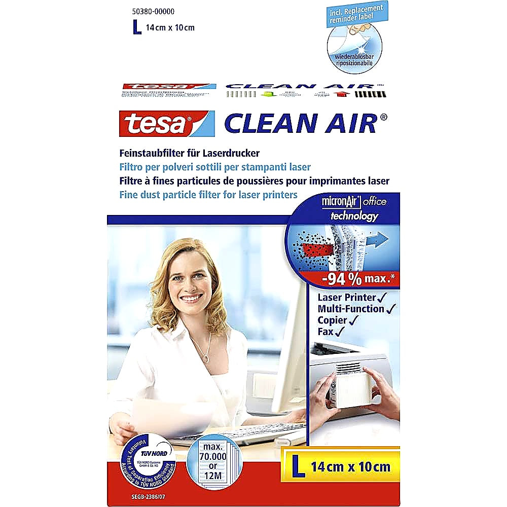 Tesa Clean Air Filter L Ersatzfilter für Staub und Allergene