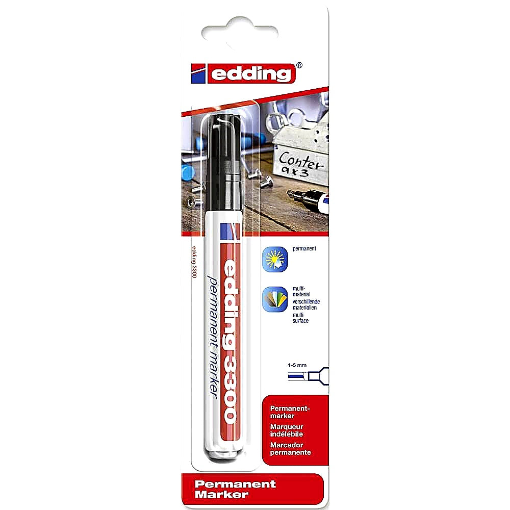 Edding 3300 Permanentmarker, Keilspitze 1–5mm, universal, schnelltrocknend