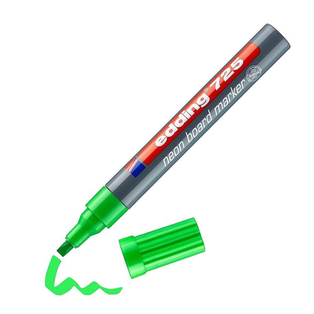 Edding 725 Neon Board Marker, Meißelfeder 2–5 mm, Whiteboard, Kreidetafel