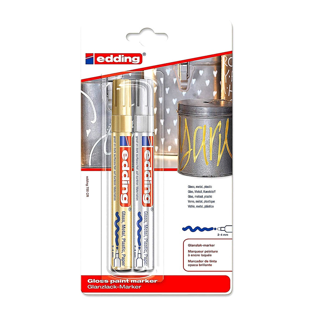 Edding 750 Lackmarker, mittlere Spitze 2–4 mm, deckend, für viele Materialien