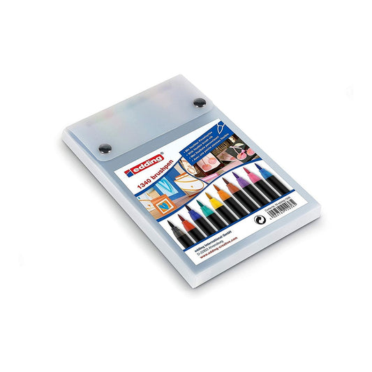 Edding Set 1340 Pinselstift 10er, bunte Farben, flexible Spitze, Malen & Lettering