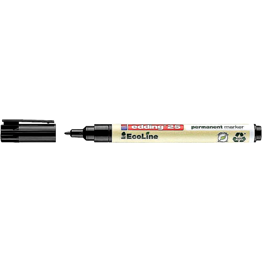 Edding 25 EcoLine Permanentmarker grün, Rundspitze 1mm, wasserfest, nachfüllbar