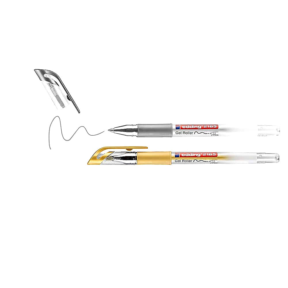 Edding 2185 Gelroller 0,7mm, weiß gold silber, Gelschreiber Bulletjournal