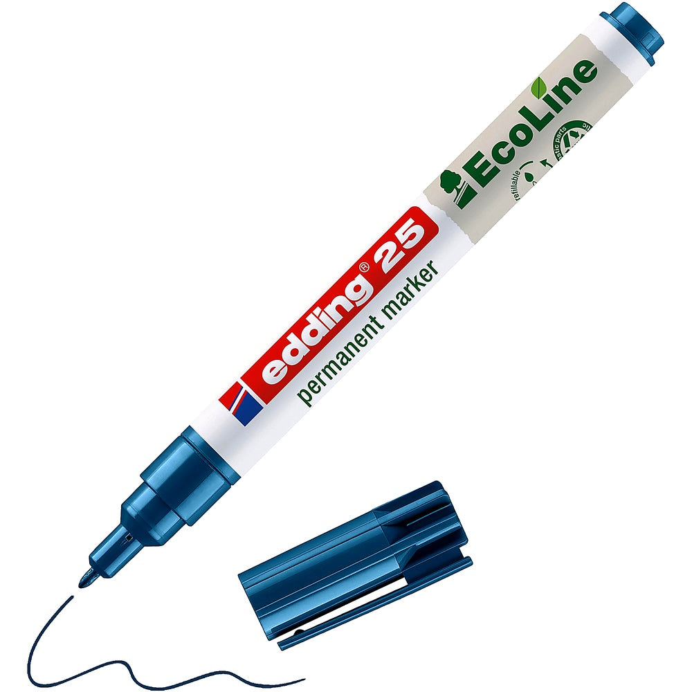Edding 25 EcoLine Permanentmarker grün, Rundspitze 1mm, wasserfest, nachfüllbar