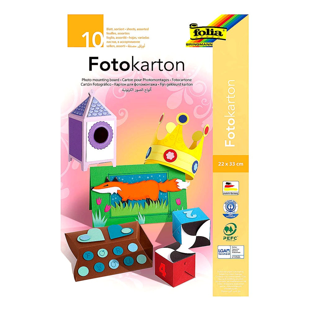 folia 606 - Block farbig sortiertem Fotokarton ca. 22 x 33 cm 10 Blatt 300