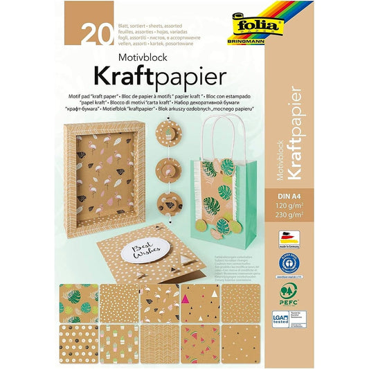 folia Motivblock Kraftpapier Mix