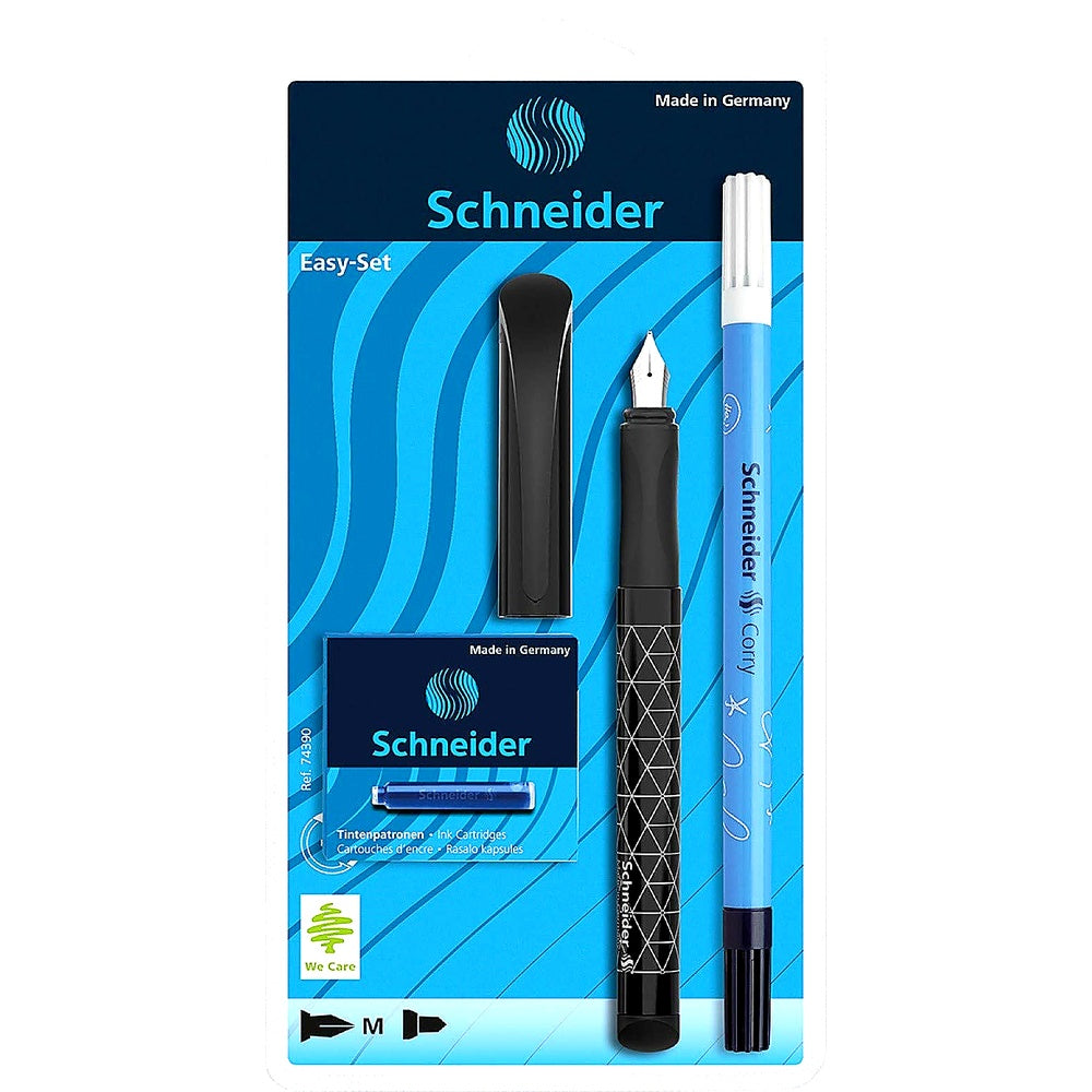 Schneider Easypen Füllfederhalter mit Radiergummi und Minen Rechtshänder