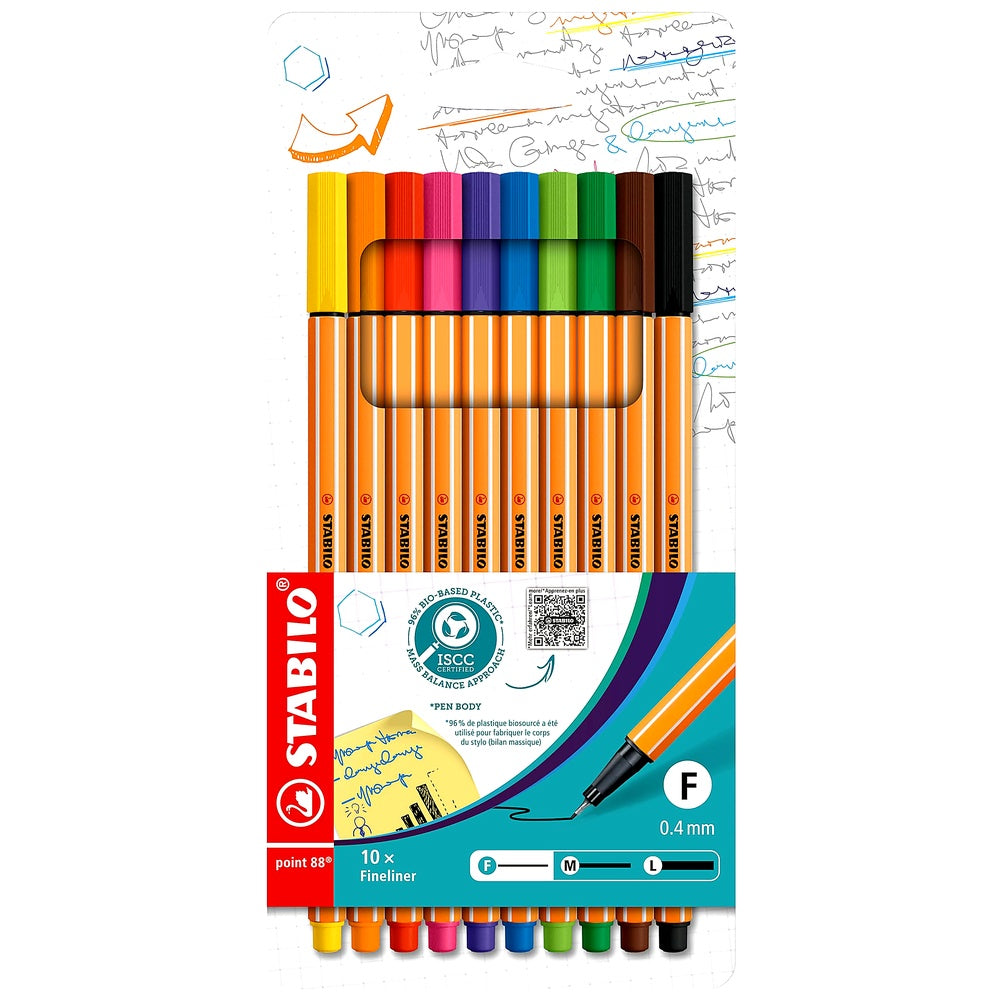 STABILO Fineliner point 88 10er Set verschiedene Farben