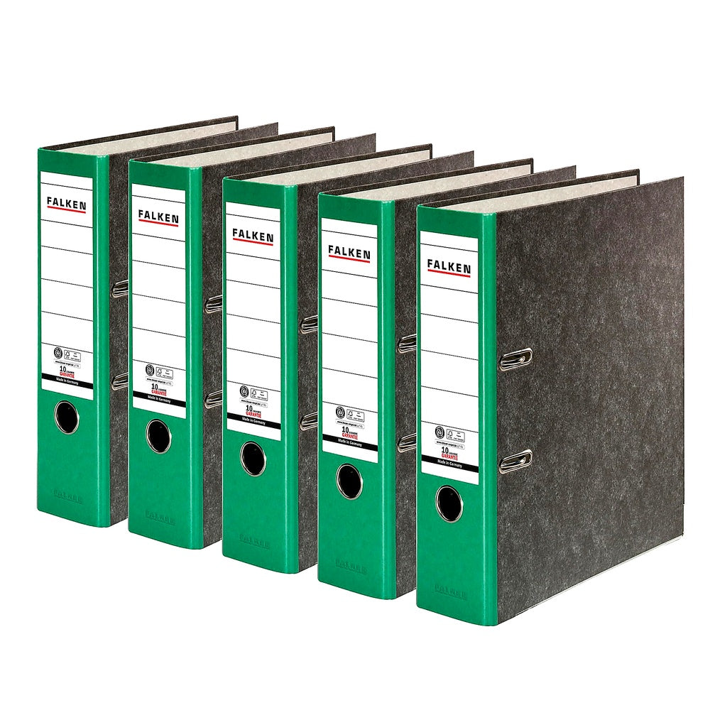 FALKEN Recyclingordner Wolkenmarmor DIN A4 8 cm gelber Ruecken