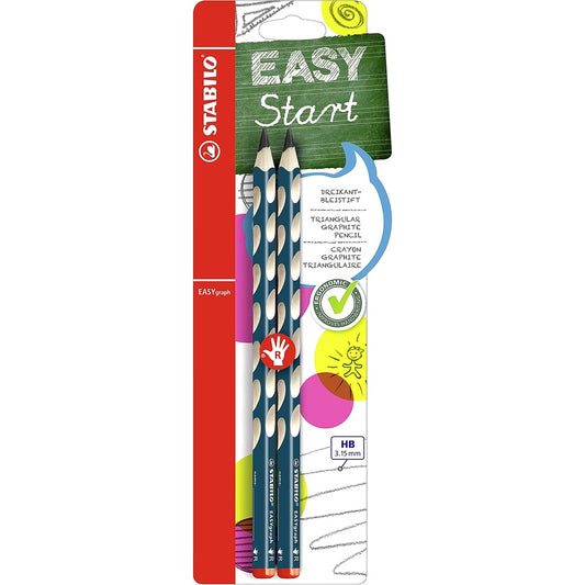 STABILO - Ergonomischer Dreikant-Bleistift Rechtshänder - EASYgraph petrol