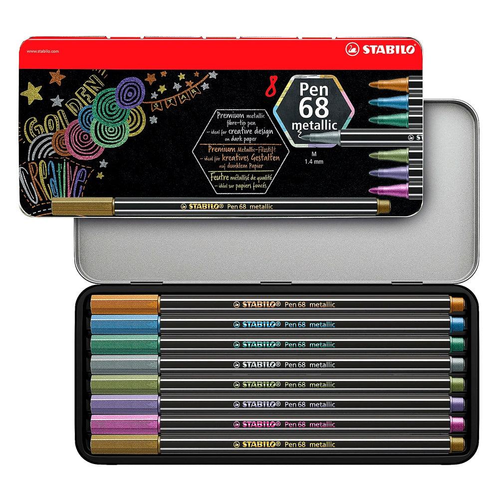STABILO - Premium Metallic-Filzstift - Pen 68 metallic - 8er Metalletui