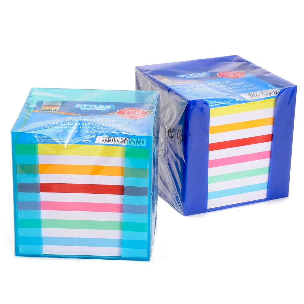 Milan Zettelbox 700 Blatt transparent Schreibtisch Notizzettel Büro Schule