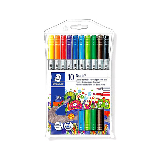 Staedtler Noris Club Doppelfasermaler 10er Etui doppelseitige Filzstifte