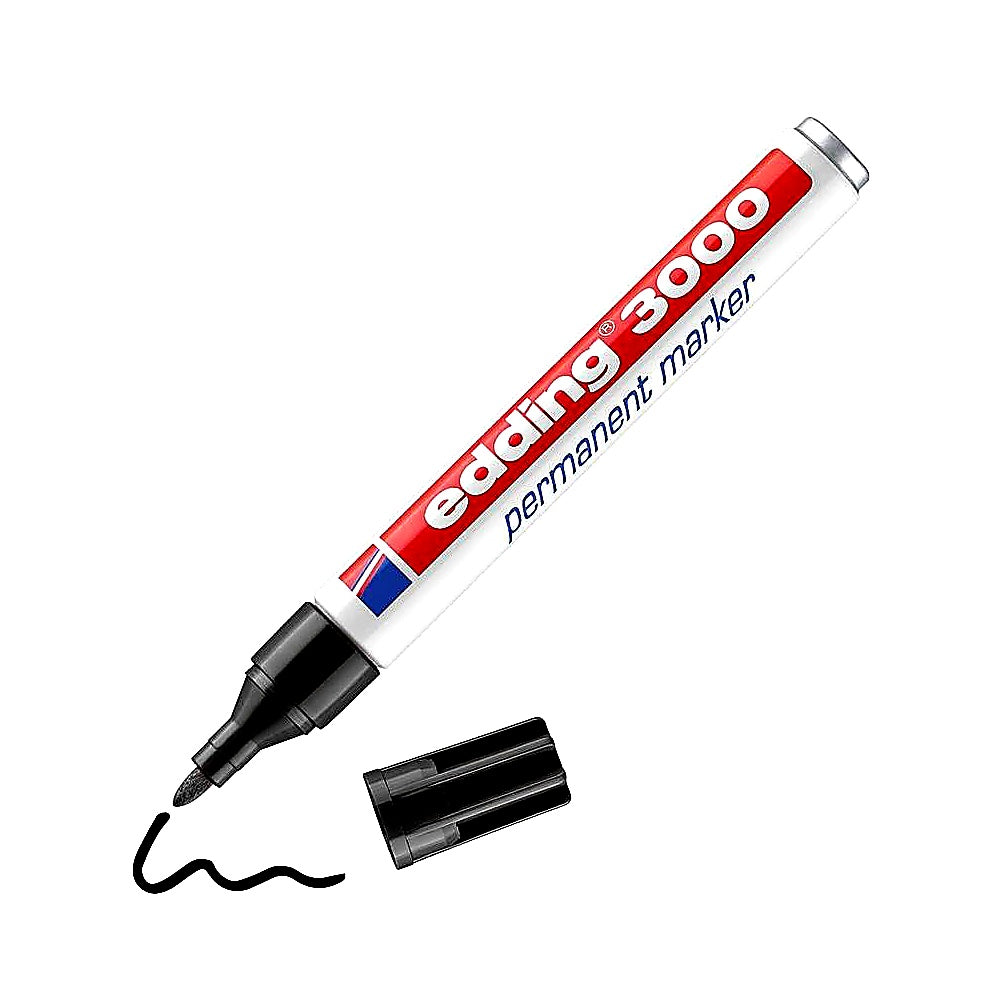 Edding 3000 Permanentmarker, universell, für viele Oberflächen, wasserfest