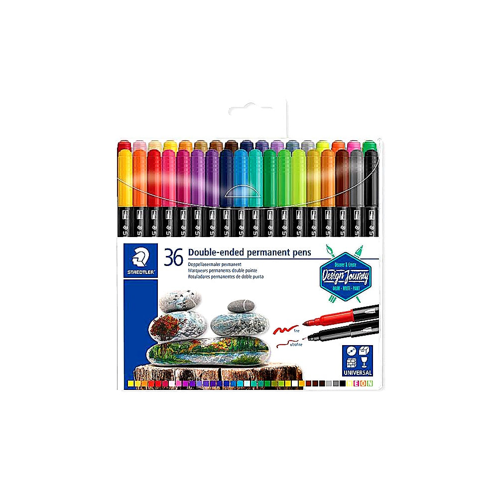 Staedtler Doppelfasermaler permanent Klarfaltetui doppelseitig Permanentmarker