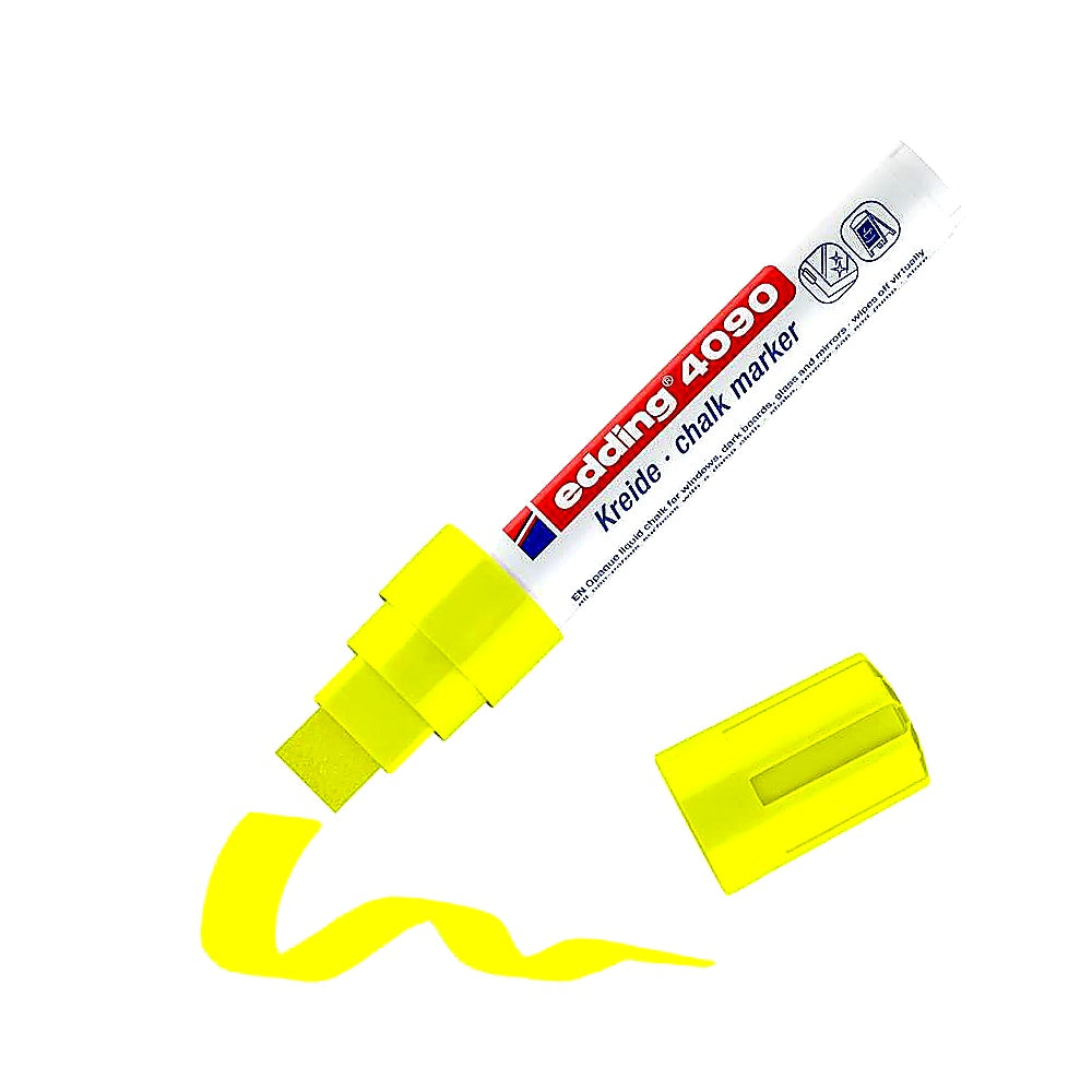 Edding 4090 Kreidemarker, Keilspitze 4–15mm, abwischbar, Fenster & Tafel