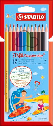 STABILO Aquarell Buntstift aquacolor wasservermalbar Einzelstift