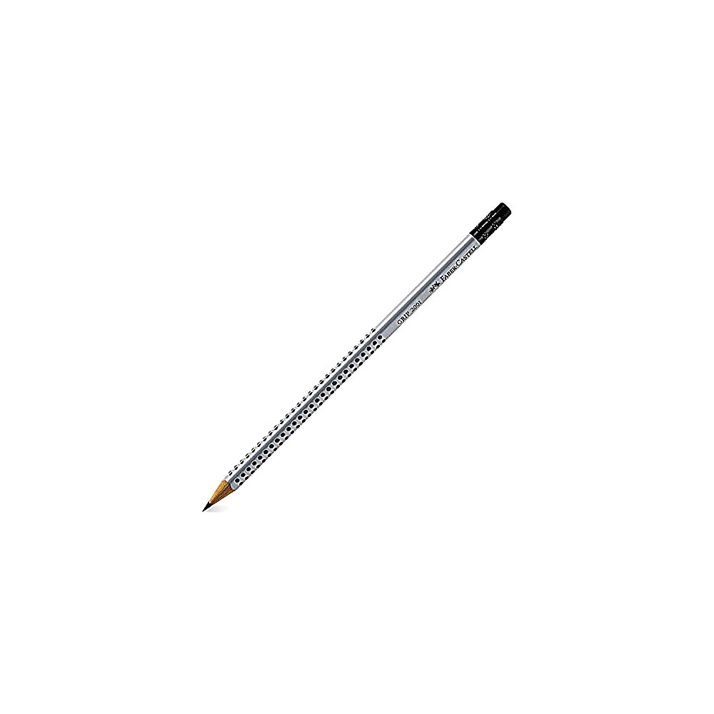 Faber Castell Grip 2001 Bleistift HB mit Gummitip, ergonomisch